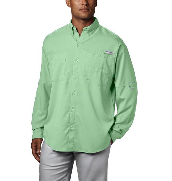 Columbia PFG Tamiami II Fishing Shirts Green For Men's NZ49165 New Zealand